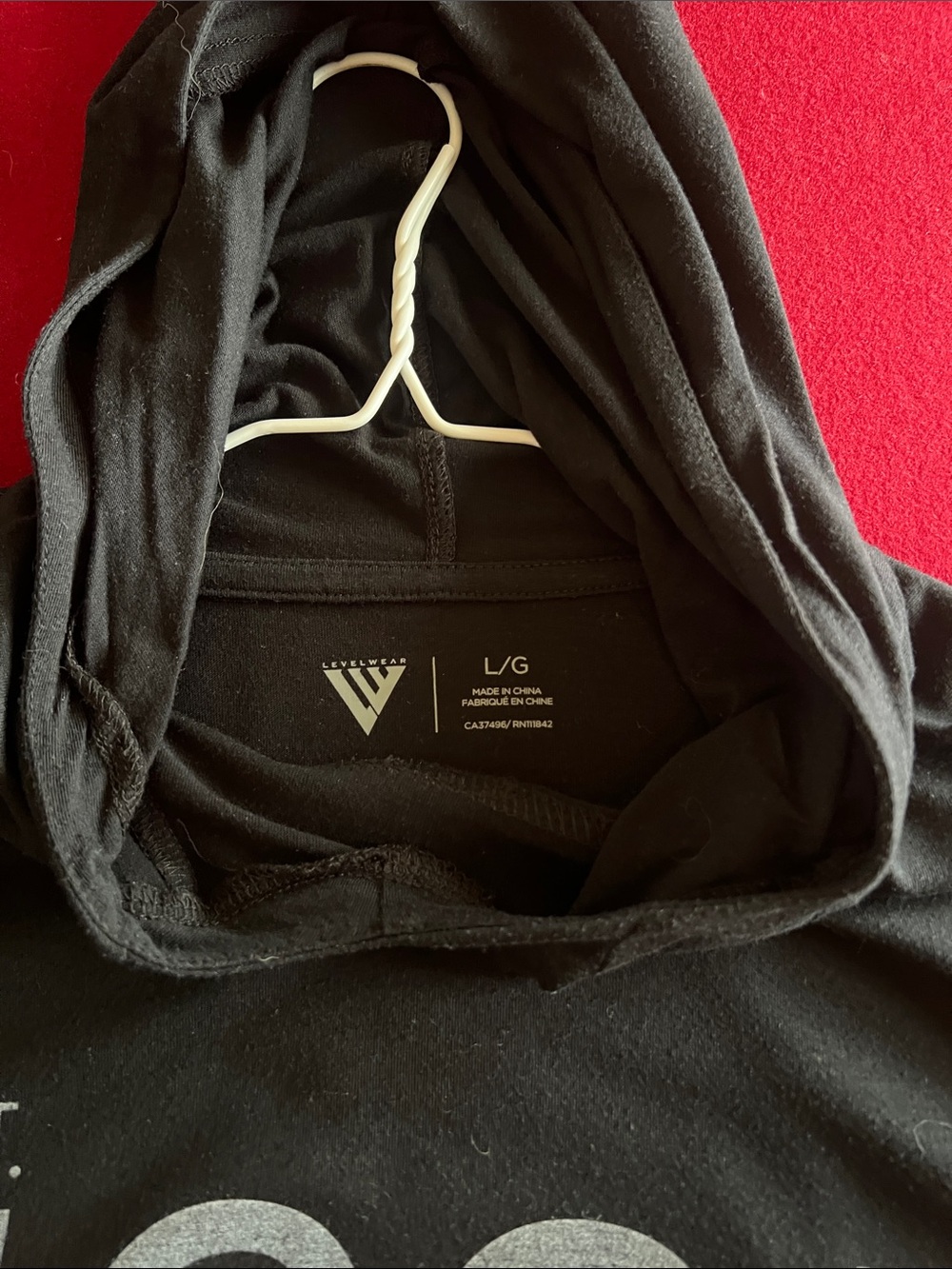 LuxeWear Men's Black Hooded Windbreaker - L/G